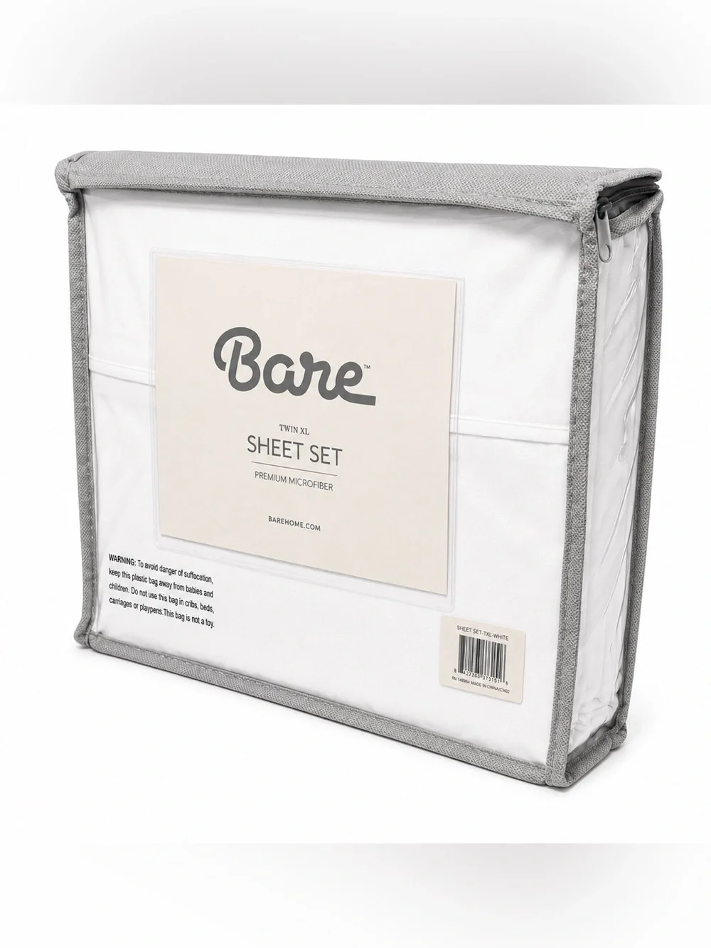 Bare Home Twin XL White Premium Microfiber Sheet Set